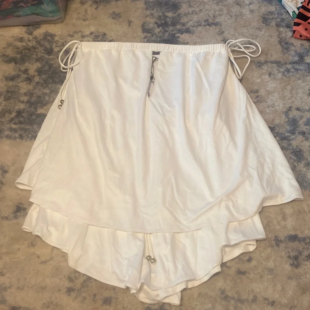 White suede Sabo Skirt romper size medium - Picture 1 of 5